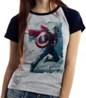 Baby look blusa feminina Sam Wilson Cap Falcão e o Soldado Invernal - Foto 4
