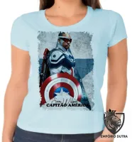 Baby look blusa feminina Sam Wilson CApitão América Falcão e o Soldado Invernal - Foto 2