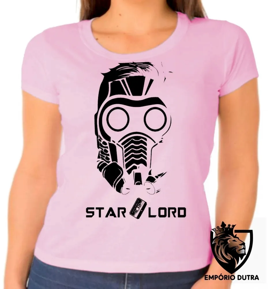 Baby look blusa feminina Senhor das estrelas máscara pete quill Imagem