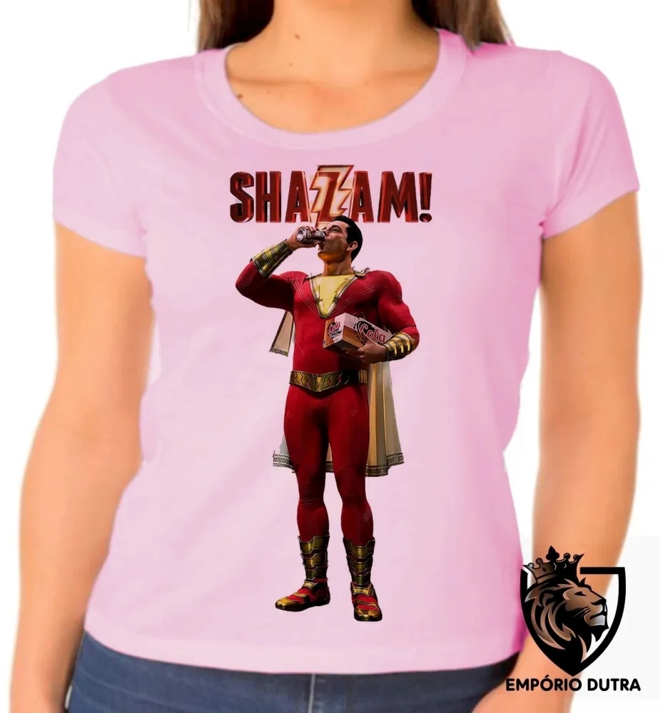 Baby look blusa feminina Shazam heroi