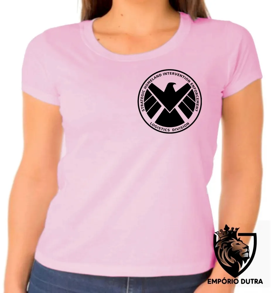 Baby look blusa feminina Shield símbolo vingadores avengers
