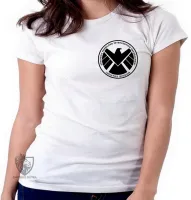 Baby look blusa feminina Shield símbolo vingadores avengers - Foto 5