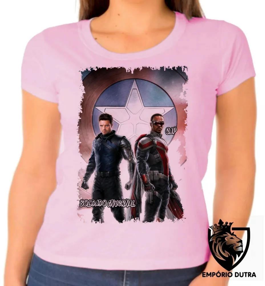 Baby look blusa feminina Soldado Invernal Capitão Falcão