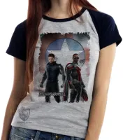 Baby look blusa feminina Soldado Invernal Capitão Falcão - Foto 4