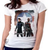 Baby look blusa feminina Soldado Invernal Capitão Falcão - Foto 5