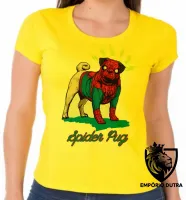 Baby look blusa feminina Spider Pug homem aranha cachorro - Foto 6
