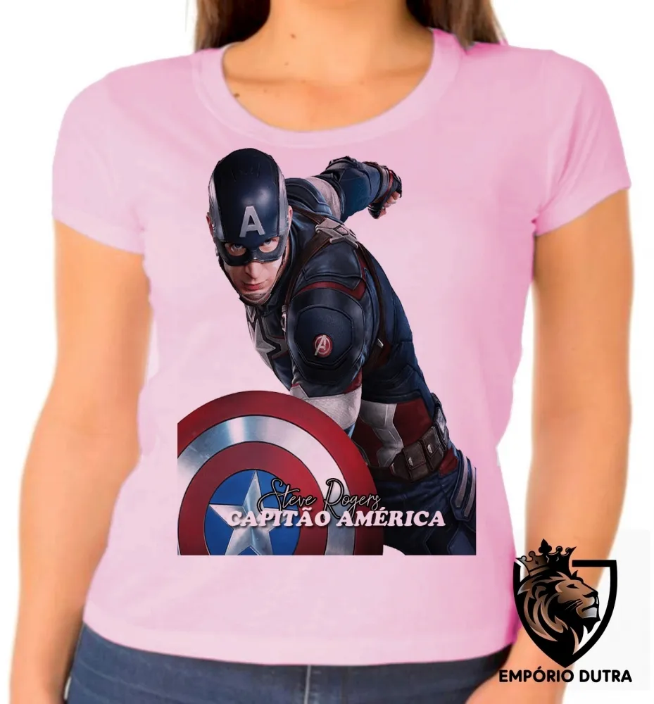 Baby look blusa feminina Steve Rogers Cap Falcão e o Soldado Invernal Imagem