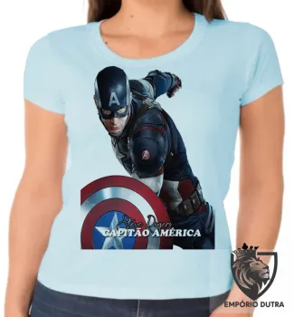 Baby look blusa feminina Steve Rogers Cap Falcão e o Soldado Invernal - Foto 2