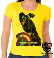 Baby look blusa feminina Steve Rogers Cap Falcão e o Soldado Invernal - Foto 3