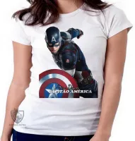 Baby look blusa feminina Steve Rogers Cap Falcão e o Soldado Invernal - Foto 5