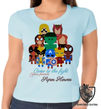 Baby look blusa feminina Super Heroes marvel geek vingadores avengers - Foto 2