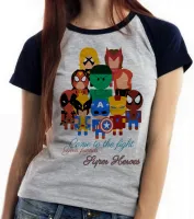 Baby look blusa feminina Super Heroes marvel geek vingadores avengers - Foto 4