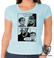 Baby look blusa feminina Tony stark homem ferro vs aranha spiderman - Foto 5