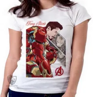 Baby look blusa feminina Tony Stark iron man 2 homem ferro - Foto 5