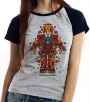 Baby look blusa feminina Tony stark peças homem ferro iron man - Foto 4