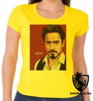Baby look blusa feminina Tony Stark homem ferro - Foto 3
