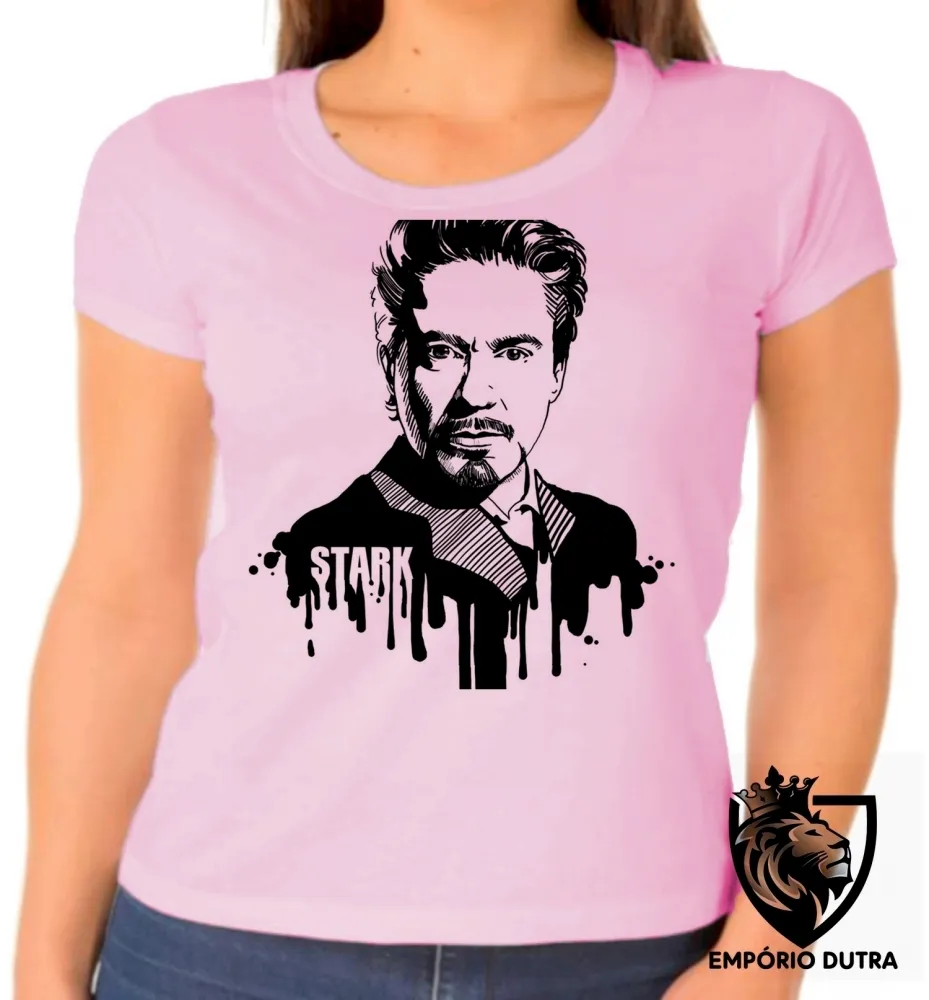 Baby look blusa feminina Tony Stark Vingadores marvel foto Imagem