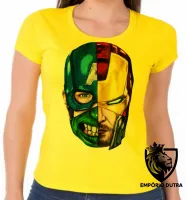 Baby look blusa feminina vingadores Cabeças hulk thor capitão - Foto 3