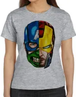 Baby look blusa feminina vingadores Cabeças hulk thor capitão - Foto 5