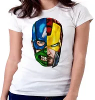 Baby look blusa feminina vingadores Cabeças hulk thor capitão - Foto 6
