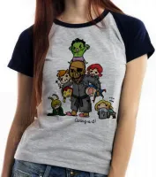 Baby look blusa feminina Vingadores crianças baby herois - Foto 4