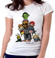 Baby look blusa feminina Vingadores crianças baby herois - Foto 6