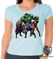 Baby look blusa feminina vingadores hulk thor capitão homen ferro - Foto 2