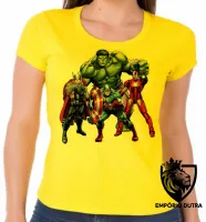 Baby look blusa feminina vingadores hulk thor capitão homen ferro - Foto 3