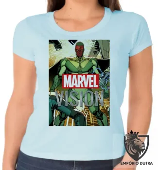 Baby look blusa feminina Vision antigo visão vingadores avengers - Foto 2