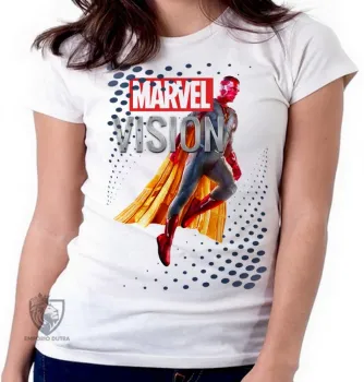 Baby look blusa feminina Vision Marvel perfil visão vingadores avengers - Foto 2