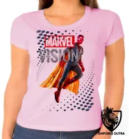 Baby look blusa feminina Vision Marvel perfil visão vingadores avengers - Foto 6