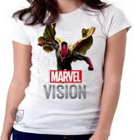 Baby look blusa feminina Vision Marvel voando visão vingadores avengers - Foto 4