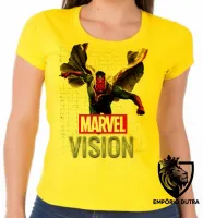Baby look blusa feminina Vision Marvel voando visão vingadores avengers - Foto 6