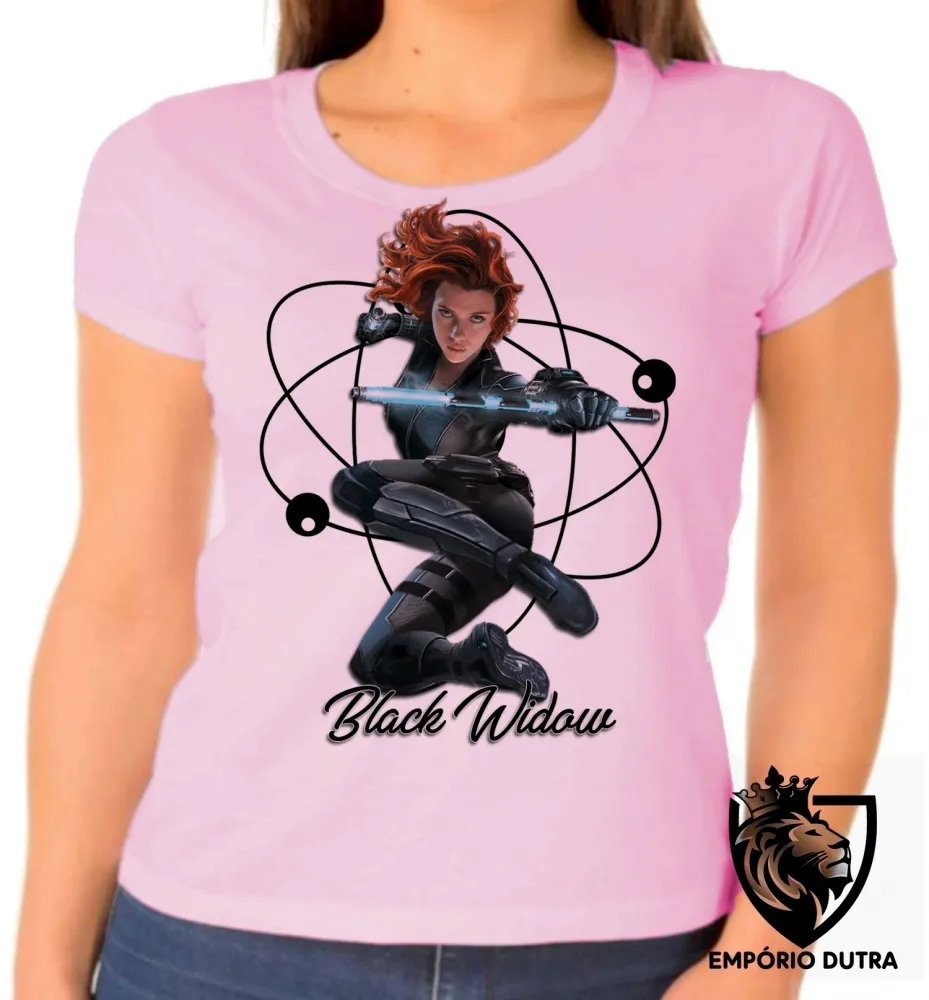 Baby look blusa feminina Viúva Negra vingadores