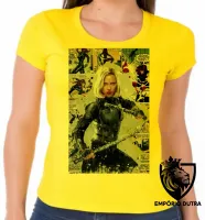 Baby look blusa feminina Viúva Negra loira black widow marvel - Foto 6
