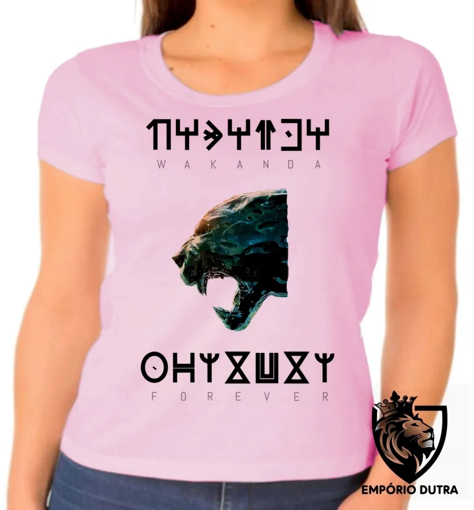 Baby look blusa feminina wakanda forever pantera negra black panther