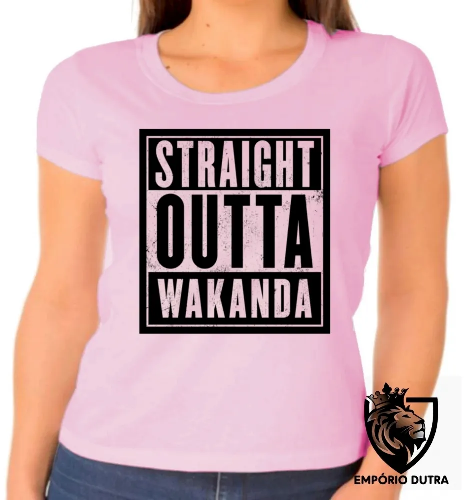 Baby look blusa feminina wakanda straight pantera negra black panther