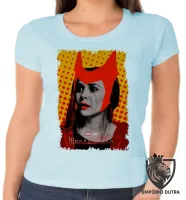 Baby look blusa feminina Wanda lágrima Feiticeira Escarlate - Foto 2