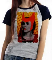 Baby look blusa feminina Wanda lágrima Feiticeira Escarlate - Foto 4