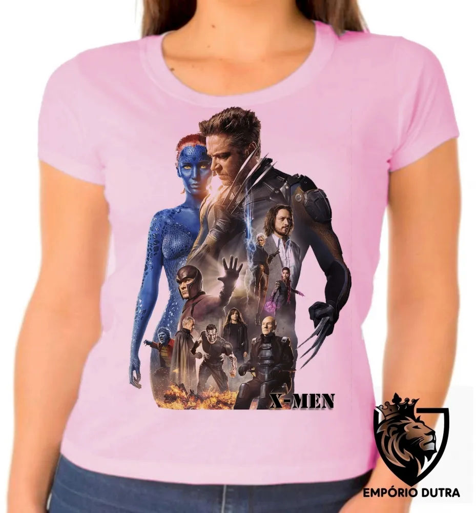 Baby look blusa feminina x men herói xmen