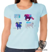 Baby look blusa feminina cavalos cavalo de fogo princesa sarah - Foto 3