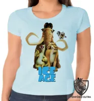 Baby look blusa feminina A Era do gelo Mamute - Foto 3