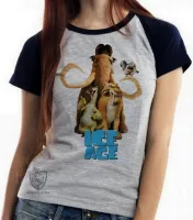 Baby look blusa feminina A Era do gelo Mamute - Foto 5