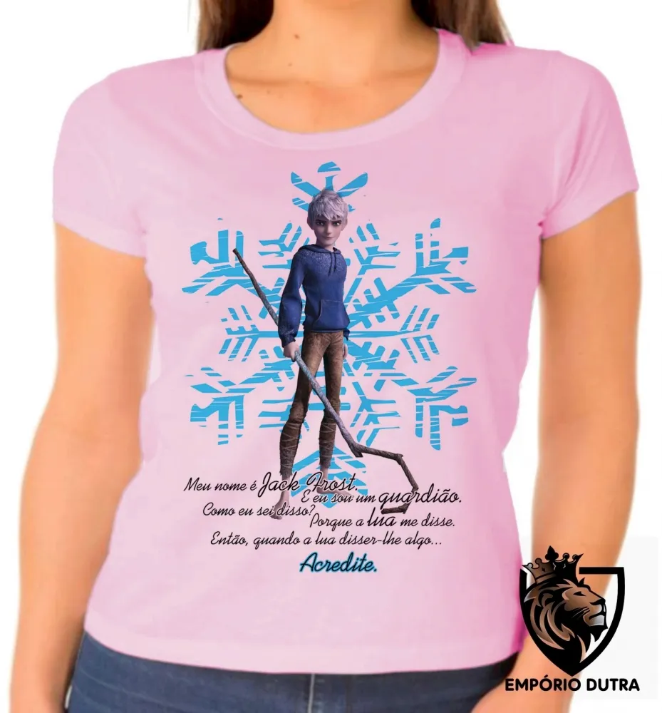 Baby look blusa feminina A Origem dos Guardiões Jack Frost Imagem