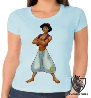 Baby look blusa feminina Aladim disney jasmine namorado - Foto 2