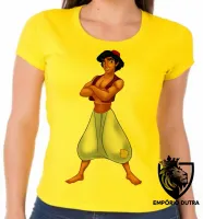 Baby look blusa feminina Aladim disney jasmine namorado - Foto 3