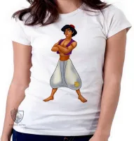Baby look blusa feminina Aladim disney jasmine namorado - Foto 5