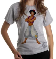 Baby look blusa feminina Aladim disney jasmine namorado - Foto 6