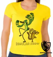 Baby look blusa feminina Apenas show modercai rigby dança - Foto 3