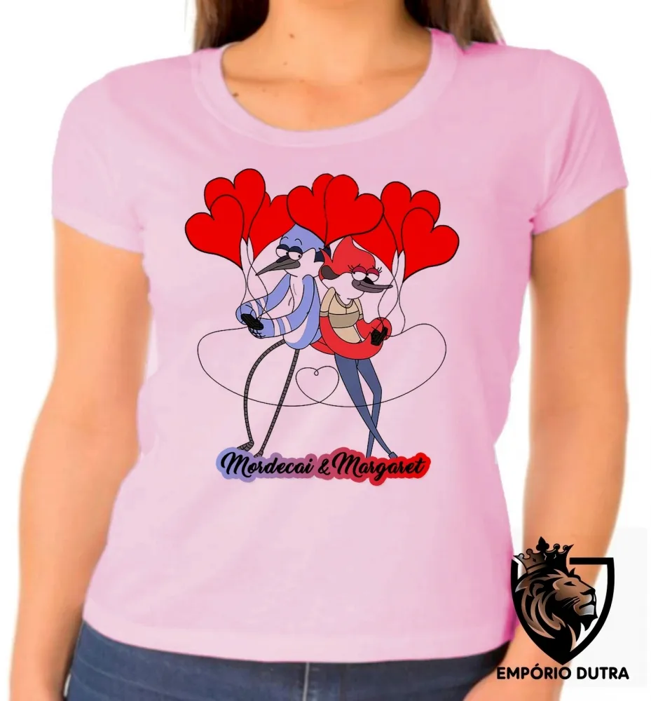Baby look blusa feminina Apenas um show Mordecai e Margaret Imagem
